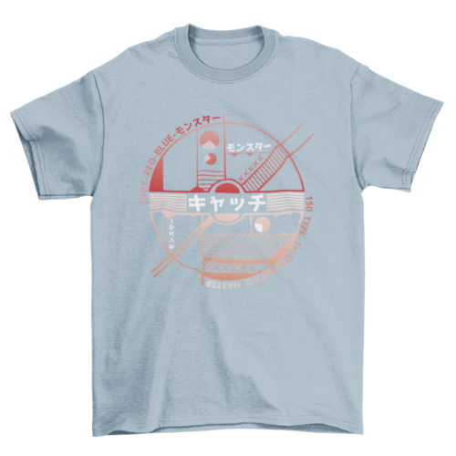 Japanese Catch Ball Funny Anime Character T-shirt