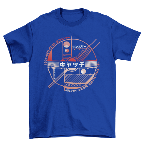 Japanese Catch Ball Funny Anime Character T-shirt