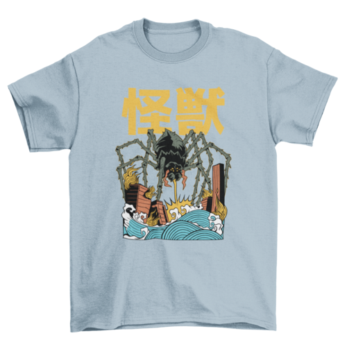 Giant spider kaiju Japanese t-shirt
