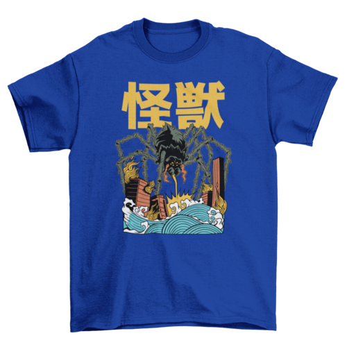 Giant spider kaiju Japanese t-shirt