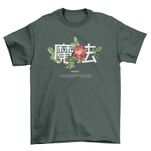 Scalable Floral & Swirls Japanese kanji quote flowers photographic