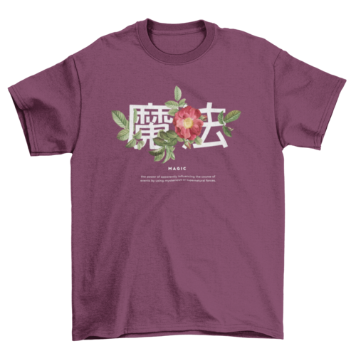 Scalable Floral & Swirls Japanese kanji quote flowers photographic