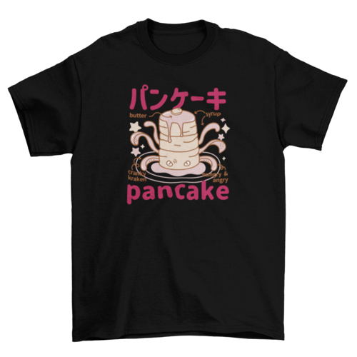 Japanese fluffy pancakes monster t-shirt