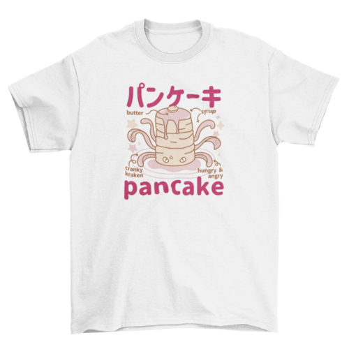 Japanese fluffy pancakes monster t-shirt
