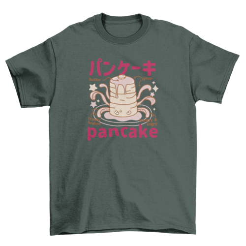 Japanese fluffy pancakes monster t-shirt