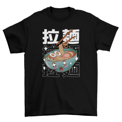 Ramen Japanese food kawaii w/ Ramen Japanese characters T-shirt