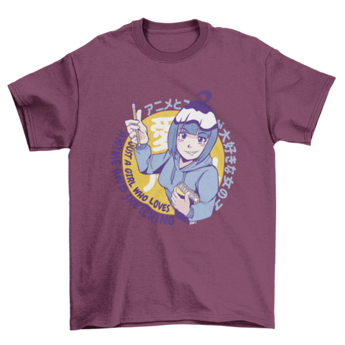 Japanese anime girl drawing t-shirt
