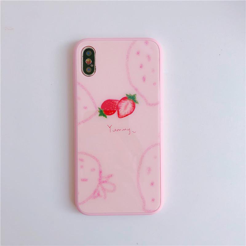 Japanese Strawberry Glossy Hard Phone Case