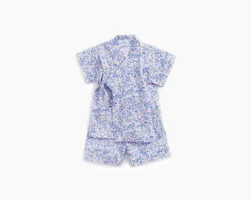 Baby Floral Print Belt Design Short-Sleeved Tops Combo Shorts Japanese