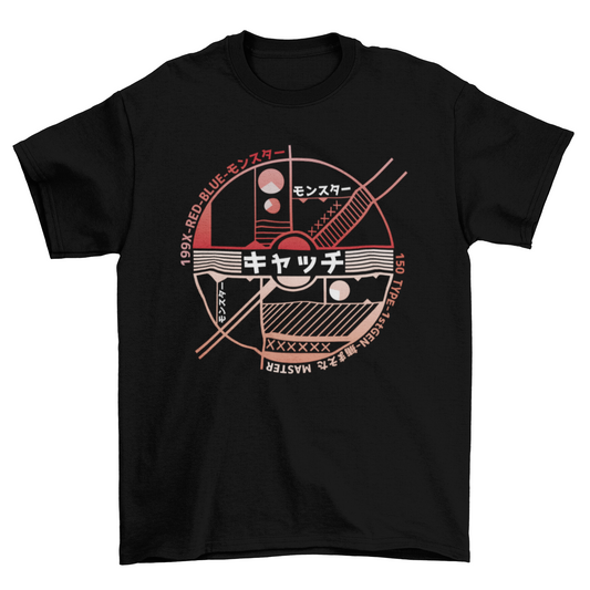 Japanese Catch Ball Funny Anime Character T-shirt