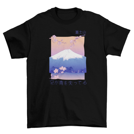 Japanese mountain landscape t-shirt
