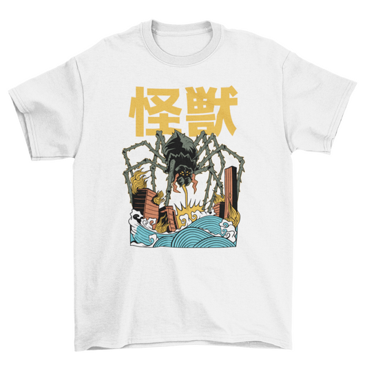 Giant spider kaiju Japanese t-shirt