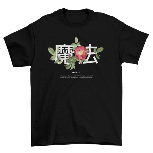 Scalable Floral & Swirls Japanese kanji quote flowers photographic