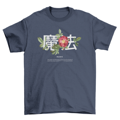 Scalable Floral & Swirls Japanese kanji quote flowers photographic