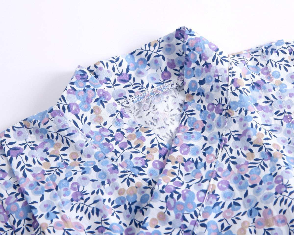 Baby Floral Print Belt Design Short-Sleeved Tops Combo Shorts Japanese